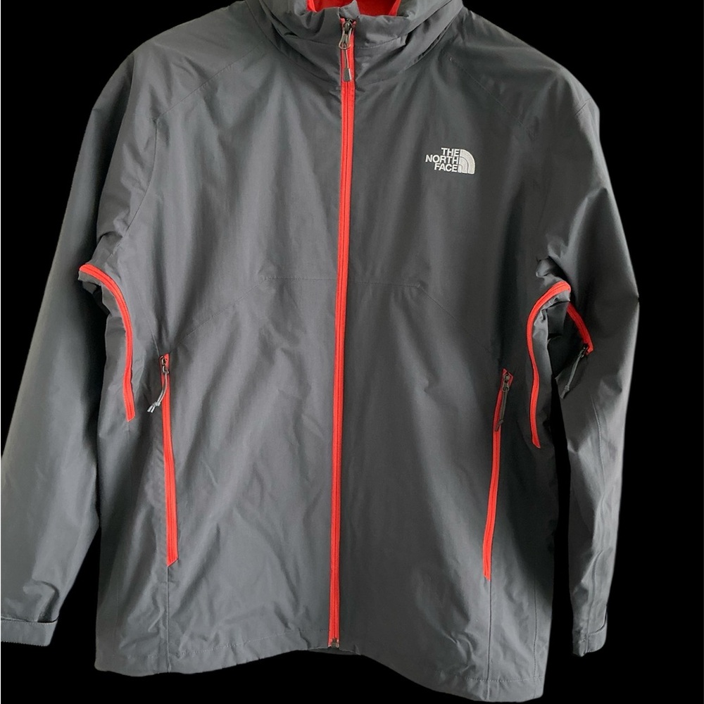 The North Face Gray/Green Slate colour Jacket with Orange/Red Accents